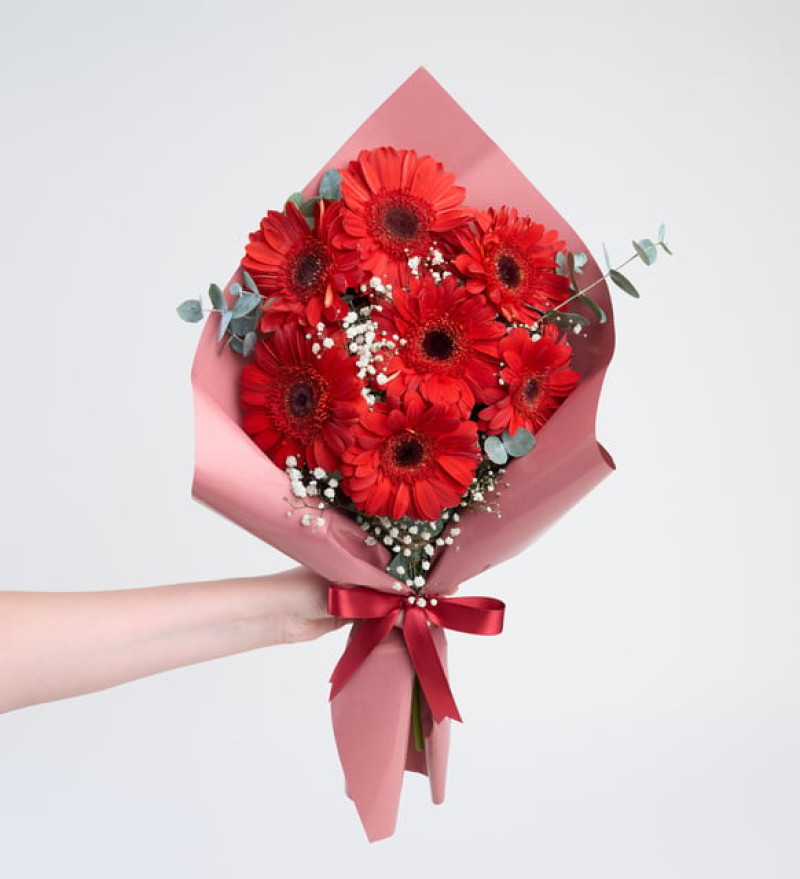 Kırmızı Gerbera Çiçek Buketi
